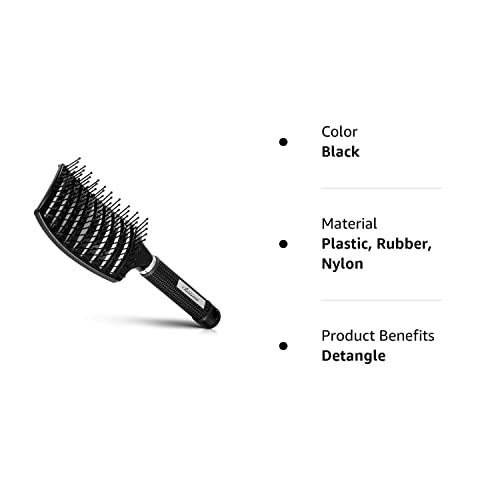 Hair Brush, Professional Curved Vented Brush for Faster Blow Drying for Women, Men, Paddle Detangling Brush for Wet Dry Curly Thick Straight Hair