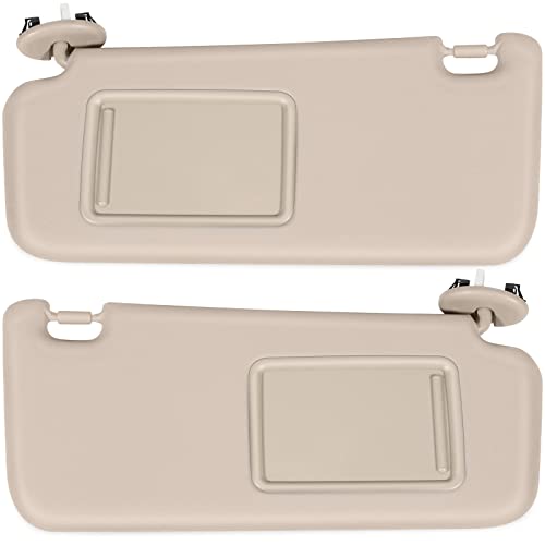 SCITOO Left & Right Sides Sun Visor Assembly fit for 2006-2013 for Toyota RAV4 with Sunroof (Beige)