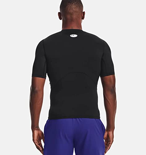 Under Armour Men's Armour HeatGear Compression Short-Sleeve T-Shirt , Black (001)/White, Small