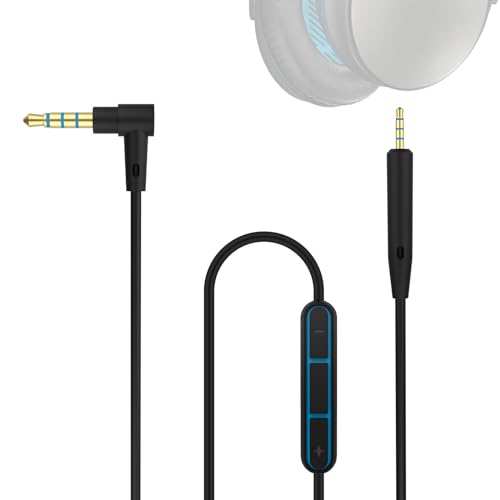 QC35 Mic Cable Compatible with Bose Noise Cancelling 700, QC35, QC35 II, QC45, QC25, OE2, OE2i Headphones, Remote Volume Control Mic, 4.6ft