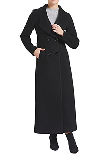 PENER Women's Charming Long Wool Trench Coat Winter Double Breasted Classic Warm Thick Jacket (as1, numeric, numeric_4, regular, regular, Red Long- Style 2, 4)