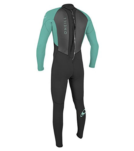 O'NEILL Unisex Child Youth Reactor-2 3/2mm Back Zip Full Wetsuits, Black/Aqua, 8 US