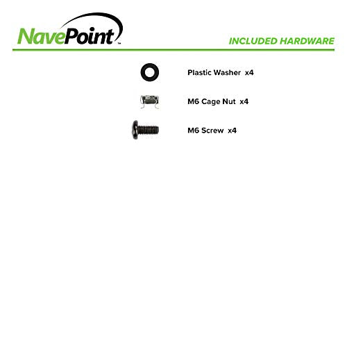 NavePoint 1U Rack Mount Cable Management Panel with Tidy Brush Slot for Cable Entry for 19-Inch Rack Or Cabinet Black
