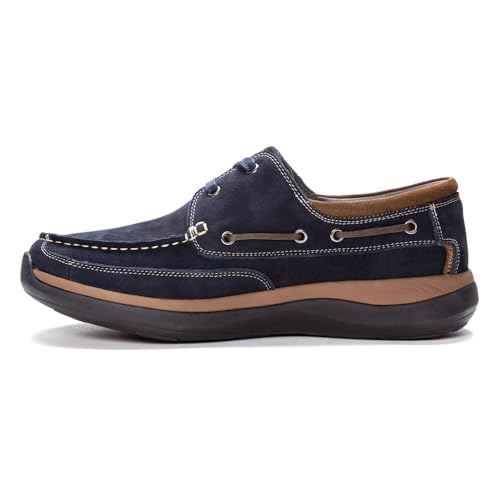 Propét Men's Pomeroy Boat Shoes, Timber, 11.5 Medium US