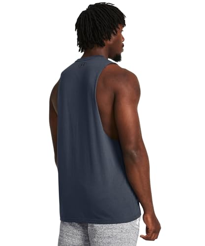 Under Armour Men's Sportstyle Left Chest Cut-Off T-Shirt, (044) Downpour Gray / / Black, X-Large