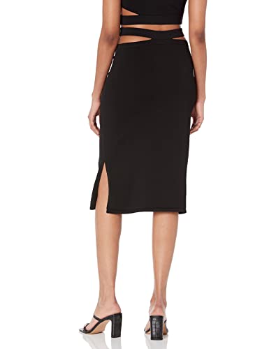 The Drop Women's Valentina Slim Cut-out Pull-on Mide sweater Skirt, Curds & Whey, XXS