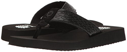 Yellow Box womens Flax Wedge Sandal, Black, 6 US