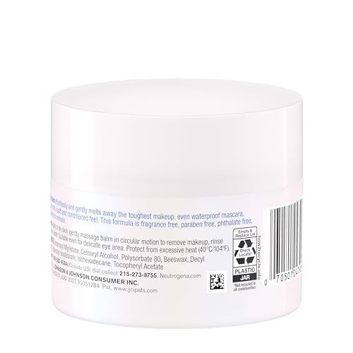 Neutrogena Makeup Melting Cleansing Balm, Face Cleansing Balm to Gently Melt Away Dirt, Oil, Makeup & Waterproof Mascara Leaving Skin Soft & Conditioned, Fragrance- & Paraben-Free, 2.6 oz