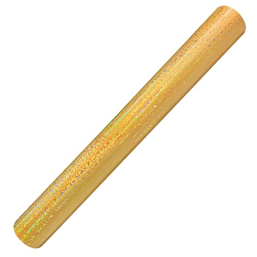 Holographic Embossed Leopard Apricot Yellow Faux Leather Sheets, 12"X53" Iridescent PU Fabric Roll for Crafts Bows Earrings Handbag Sewing Decoration