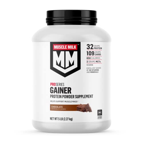 Muscle Milk Gainer Protein Powder, Vanilla Creme, 32g Protein, 5 Pound