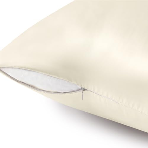 BEDELITE Satin Pillowcase with Zipper 2 Pack, Cedar Green Pillow Cases Standard Size, Super Soft and Cooling Similar to Silk Pillow Cases, Gift for Women Men(20x26 Inches)