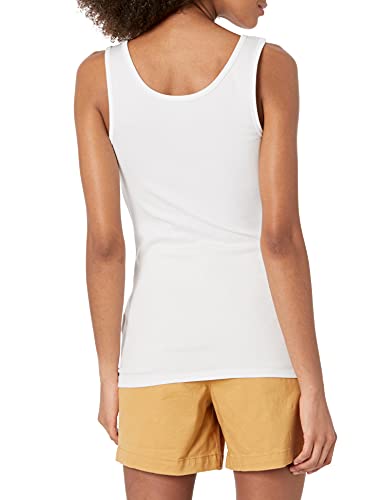 Amazon Essentials Women's Slim-Fit Tank, Pack of 2, White, Medium