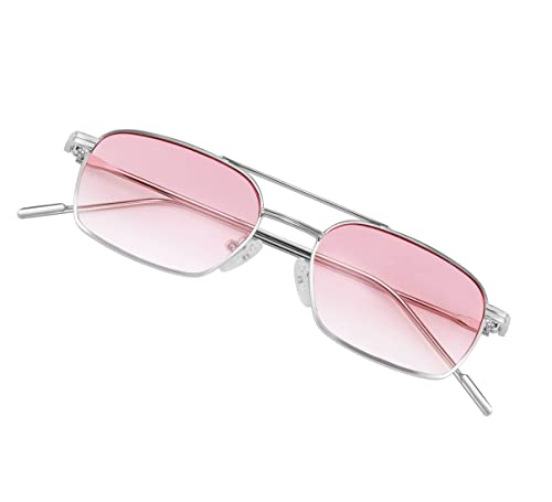 FEISEDY Fashion Square Aviator Sunglasses Women Men Trendy Retro Metal Frame Sun Glasses Candy Color Lens B1036