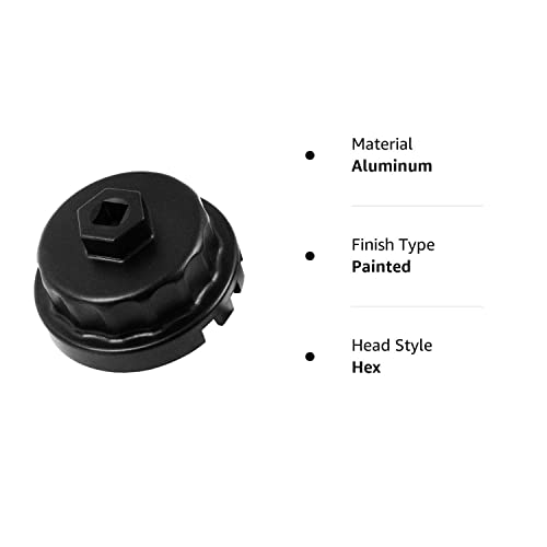 Ibetter Oil Filter Wrench for Toyota, Lexus, RAV4, Camry, Tundra, Highlander, Sienna and More - Oil Filter Cap Removal Tool for 2.5L to 5.7L Engines with 64mm Cartridge Style Oil Filter Housings