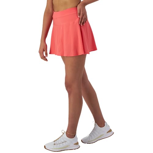 Champion Women's, Moisture-Wicking, City Sport Flounce Skort with Built-in Shorts, 3", High Tide Coral, X-Small