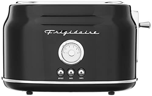 CULINARY CHEF, 2 Slice Toaster, Retro Style, Wide Slot for Bread, English Muffins, Croissants, and Bagels, 5 Adjustable Toast Settings, Cancel and Defrost, 900w, Black