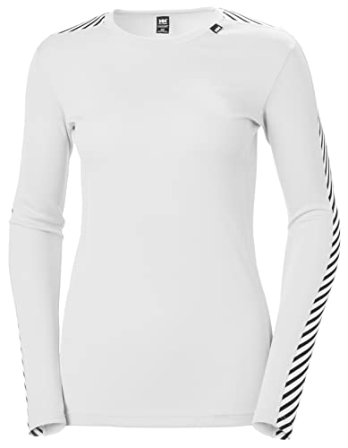 Helly-Hansen womens Lifa Long-sleeve Crewneck Thermal Baselayer Long Sleeve, 001 White, X-Small