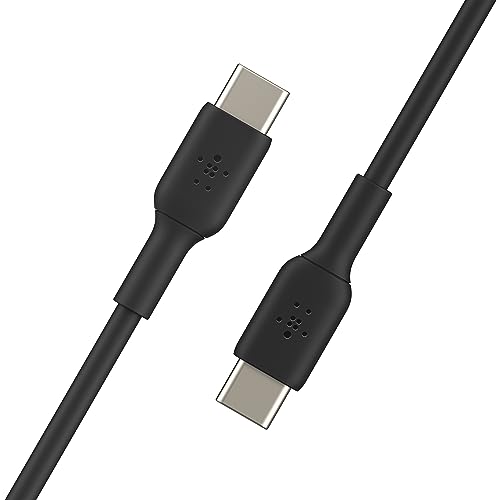 Belkin USB-C to USB-C Cable (1M/3.3ft), USB-C Fast Charging Cable for iPhone 15, iPhone 15 Pro, iPhone 15 Pro Max, iPhone 15 Plus, Galaxy S23, S22, Note, Pixel, iPad Pro, USB Type-C Cable - Black