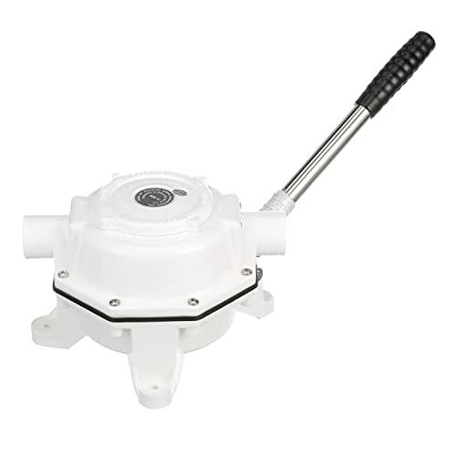 Whale BP0535 Mark V Manual Sanitation Pump, 1 ½-Inch Hose Connections, Maximum of 17.5 GPM (70 Strokes Per Minute) - Thru Deck Discharge, White