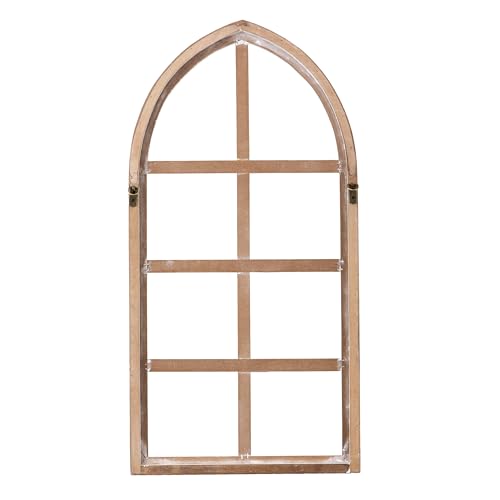 Sintosin Farmhouse Arch Window Frame Wall Decor 18 X 36 Inches, Hanging Distressed White Rustic Wooden Window Frames for Wall Decor, Cathedral Faux Window for Wall Art Living Room Hallway Entryway