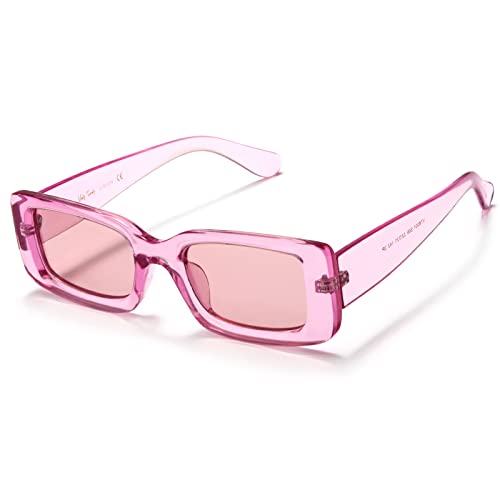 Veda Tinda Vision Fashion Rectangle Sunglasses for Womens and Mens Orange Sunglasses Trendy Vintage Square Unisex Sun Glasses UV400 Protection C27S07