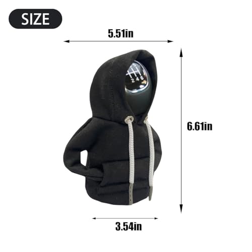 JOYCOURT Car Gear Shift Hoodie, Fashionable Gear Shift Knob Cover, Mini Hoodie for Auto Shifter, Auto Interior Cute Gadgets, Universal Car Decor Accessories