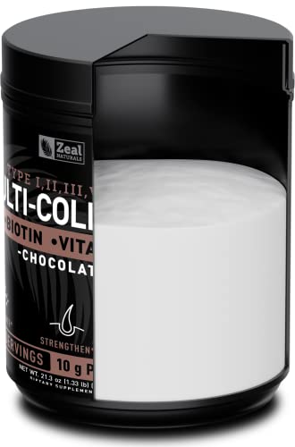 Premium Multi Collagen Peptides Protein Powder (1, 2, 3, 5 & 10) with Vitamin C, Biotin, Hyaluronic Acid, for Hair Skin and Nails - Marine, Bovine, Chicken & Eggshell (Unflavored, 45 Servings)