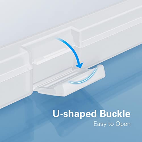 iBune 4 Pack 12x12 Scrapbook Paper Storage, Plastic Storage Organizers Craft Storage Box, Art Supply Puzzle Storage Box, Inner Size 12.2 x 12.2 x 0.85 in