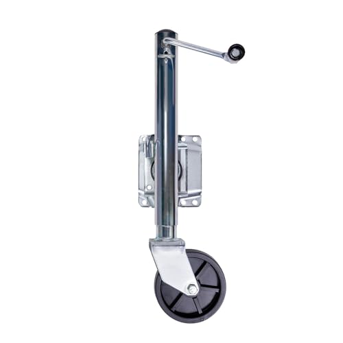 Bastion Distribution Marine/Boat Trailer Jack | Heavy-Duty Swivel Mount | Side-Wind Crank | 6-Inch Wheel | Chrome | 1000lb Capacity | BD-1000SW-SM