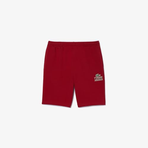 Lacoste Unisex Regular Fit Adjustable Waist Shorts W/Medium Croc Graphic Near The Bottom of The Leg, Ora, XS