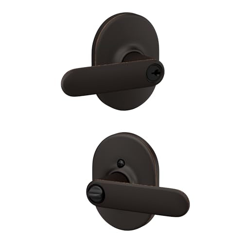 Schlage F170DAV622RMN Davlin Lever with Remsen Trim One Sided Non-Turning Dummy Door Handle, Matte Black