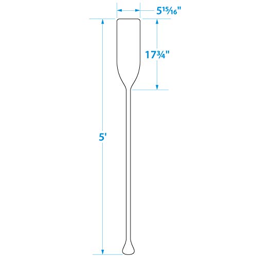 Seachoice 5 Ft. Wood Paddle, New Zealand Pine Construction, 17-3/4 in. X 5-7/8 in. Blade, Wide Top Hand Grip, Clear Finish,Tan