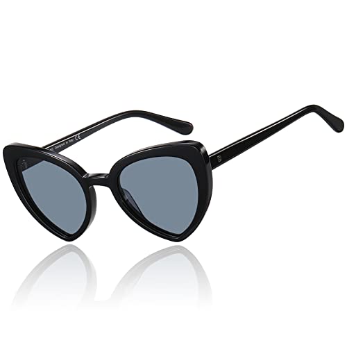 DUCO Trendy Heart Polarized Sunglasses for Women Narrow 1206