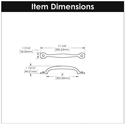 Hickory Hardware Solid Core Kitchen Cabinet Pulls, Luxury Cabinet Handles, Hardware for Doors & Dresser Drawers, 12 Inch Hole Center, Black Iron, Refined Rustic Collection
