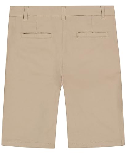 IZOD Girls' School Uniform Skinny Bermuda Twill Short, Khaki, 4