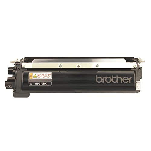 Brother Genuine Standard Yield Toner Cartridge, TN210BK, Replacement Black Toner, Page Yield Up To 2,200 Pages, TN210