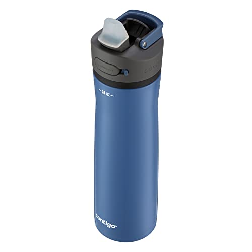 Contigo Ashland Chill Stainless Steel Water Bottle with Leakproof Lid & Straw, Water Bottle with Handle Keeps Drinks Cold for 24hrs & Hot for 6hrs, Great for Travel, School, Work, & More, 24oz