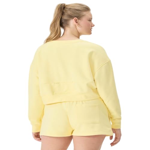 Florence by millsWomensCozy Crush Cropped Pullover SweatshirtBaby ButtercupX-Small