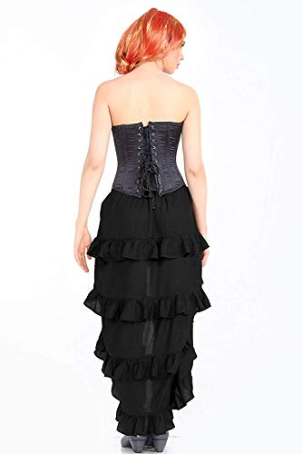 ThePirateDressing Steampunk Victorian Cosplay Costume Womens High-Low Show Girl Skirt C1643 Black Medium