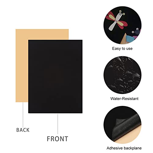 YaoHui 3-Pack Self-Adhesive Felt Sheets, Peel & Stick, A4 Size (8.3" x 11.8", Black)