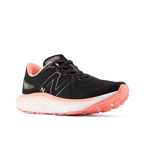 New Balance Women's Fresh Foam X EVOZ V3 Slip-Resistant Running Shoe, Black/Black Metallic/Black, 8