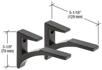 CRL Black - Aluminum Glass Shelf Bracket for 3/8" to 1/2" Glass - Package