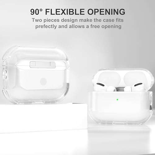 Maxjoy for Airpods Pro 2nd Generation Case Clear, AirPods Pro 2 Cover with Cleaner Kit Transparent Soft TPU Pro2 Shockproof Protective Case Compatible with Apple Airpods Pro 2 2023 USB-C/ 2022, Clear