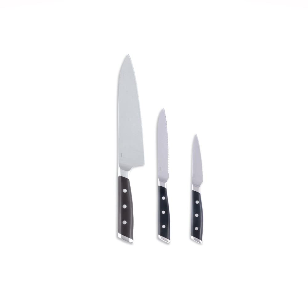 All-Clad Forged German Stainless Steel Chefs Knife, Utility Knife, Paring Knife, 3 Piece, Fully Forged, Expert Precision, Home Kitchen Knife Set, Cookware Knife Block Set, Kitchen Knives, Ultra Sharp