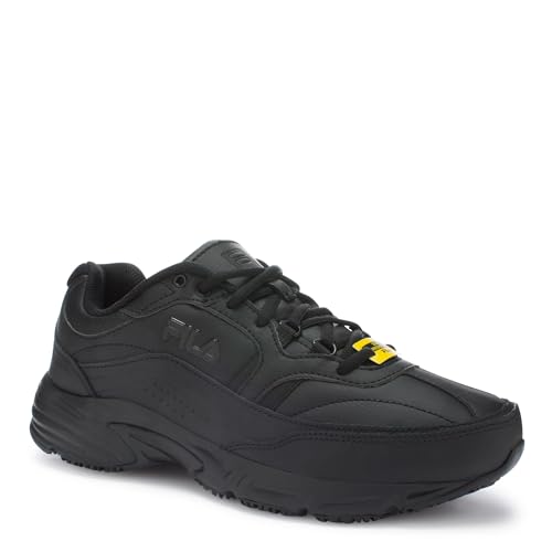 Fila Men's Wide Memory Workshift Slip-Resistant Work Ath Food Service Shoe, White/White/White, 9