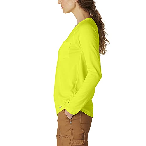 Dickies womens Dickies Women's Long Sleeve Cooling Temp-iq® Performance T-shirt Shirt, Bright Yellow, X-Small US