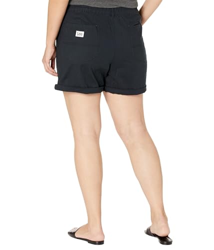 Lee Women's Legendary High Rise Relaxed Fit Rolled Short, Black, 2 Reg
