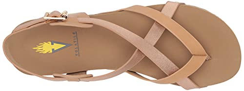 VOLATILE Women's Engie Multi Strap Thong Sandal, Rose Gold, 6M