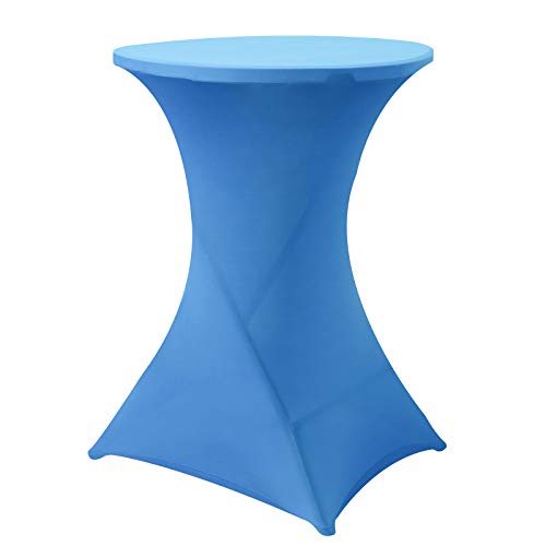 Obstal Cocktail Table Covers Stretch Spandex Black Cocktail Table Cover Cloth for Wedding, Banquet and Party (30"-32" Diameter x 42" Height,1Pc)