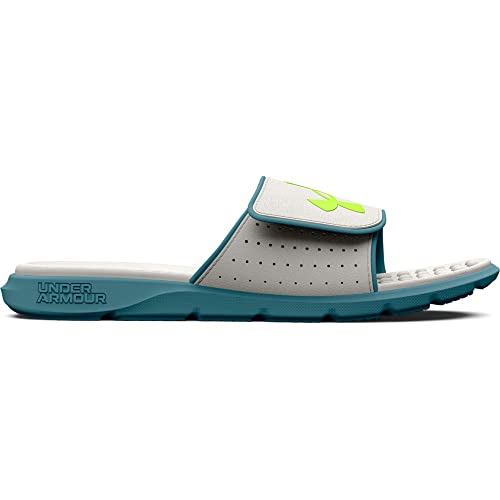 Under Armour Men's Ignite Pro Slide, (103) Pitch Gray/White/Orange Blast, 17, US